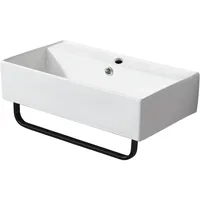 Wall Mounted Bathroom Sink with Towel Rack, 21" X 12" Modern Wall Mount Sink, Sinks for Small Bathrooms Wall Hung Sink 2