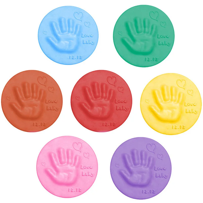 100G Baby Footprint Hand Foot Imprint Kit Casting DIY Toys Ultra Light Stereo Infant Care Air Drying Soft Clay Toddler Paw Print