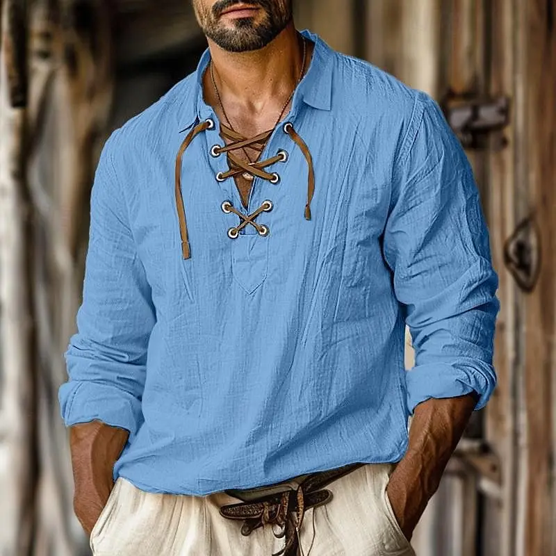 Camisa Pirata Camisa Estilo Medieval Camisa Blanca Hombre Traje De
