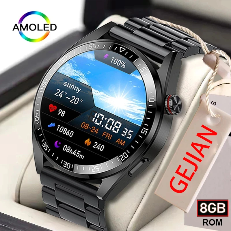 Gejian New 8g Bluetooth Call Smart Watch 454*454 Display Amoled 1.39