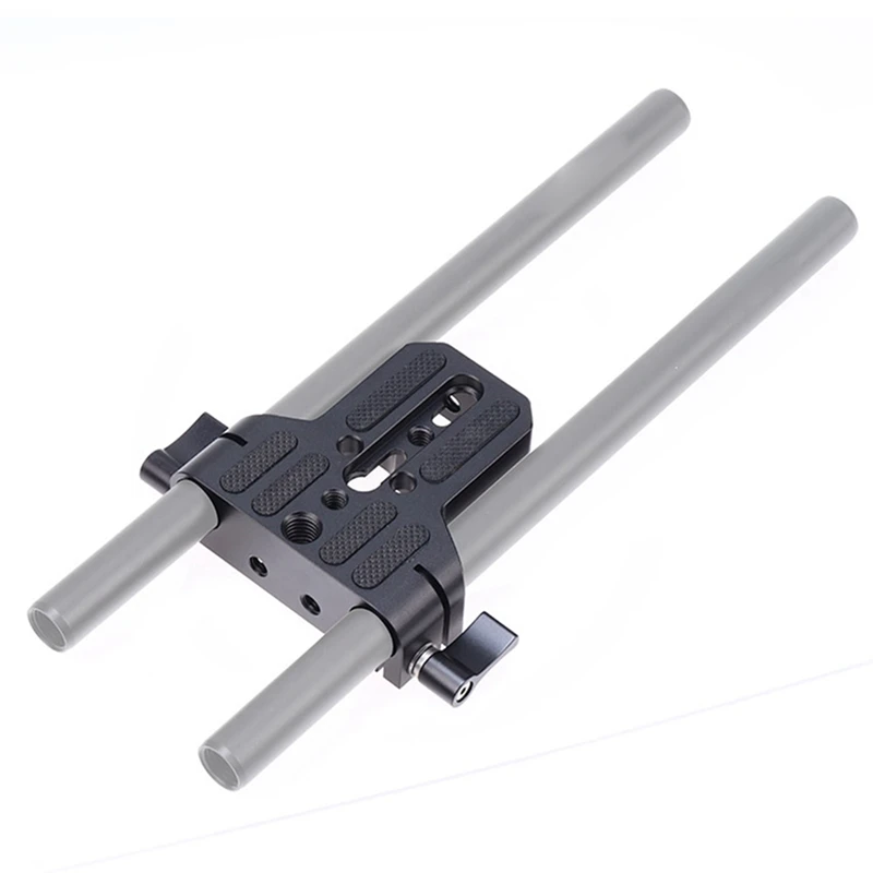 

Base Quick Installation Plate And Rabbit Cage Conduit Base Black Aluminum Alloy 15Mm Double Hole Pipe Clamp Pan Tilt Accessory