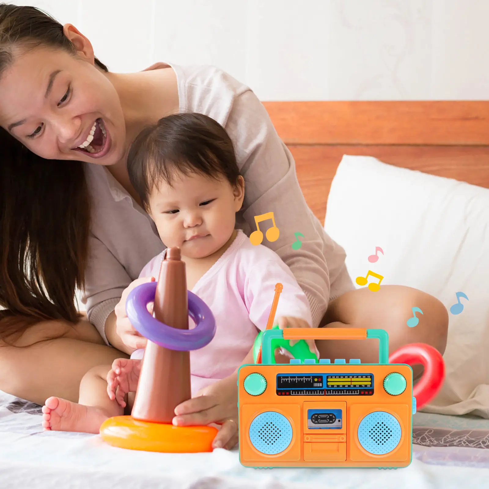시뮬레이션 라디오 어린이 교육용 장난감 인터랙티브 어린이 학습 가전제품 가짜 라디오 역할극 엔터테인먼트