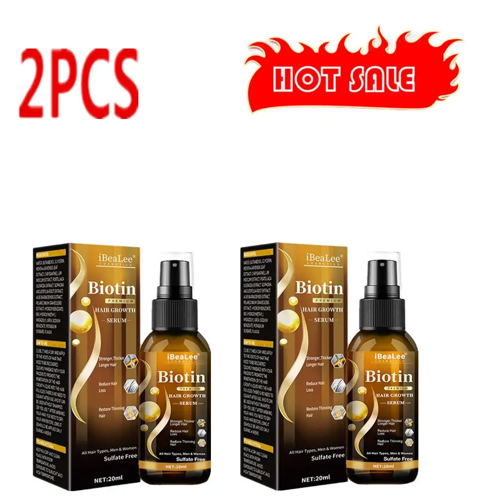 

2XAnti Hair Loss Serum Fast Spray Products Prevent Baldness Treatment Scalp Dry Damaged Beard Hair Care Essential Oi