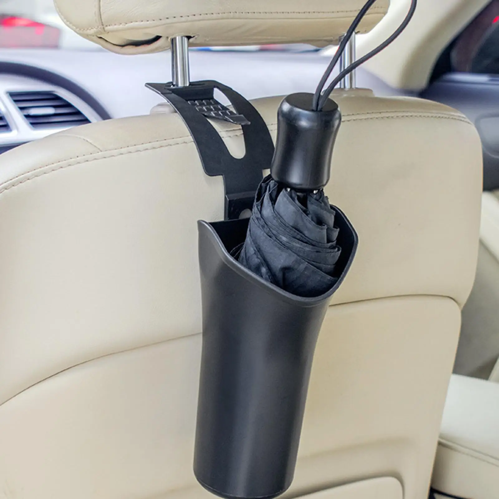 Front Seat Umbrella Holder Multifunctional Umbrella Container Barrel Container Headrest Hunging Organizer for Cars Auto Trucks