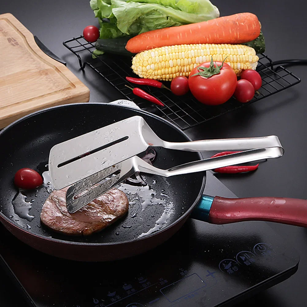 Kitchen Spatula Household Frying Shovel Pancake Fried Fish Shovel Pizza Steak Clip Barbecue Grilling Tong Kitchen Clamp Cooking Tool