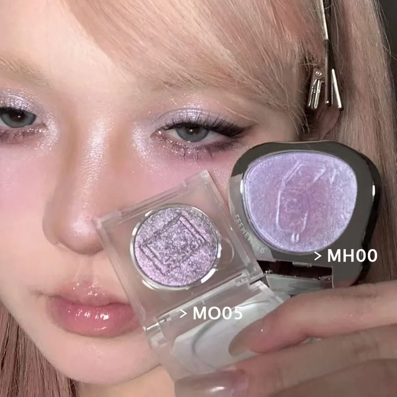 LEEMEMBER Eyeshadow High Gloss Satin Powder Glitter Shimmer Metallic Punk Fine Flash Multi-use Longlasting Eye Makeup 6g