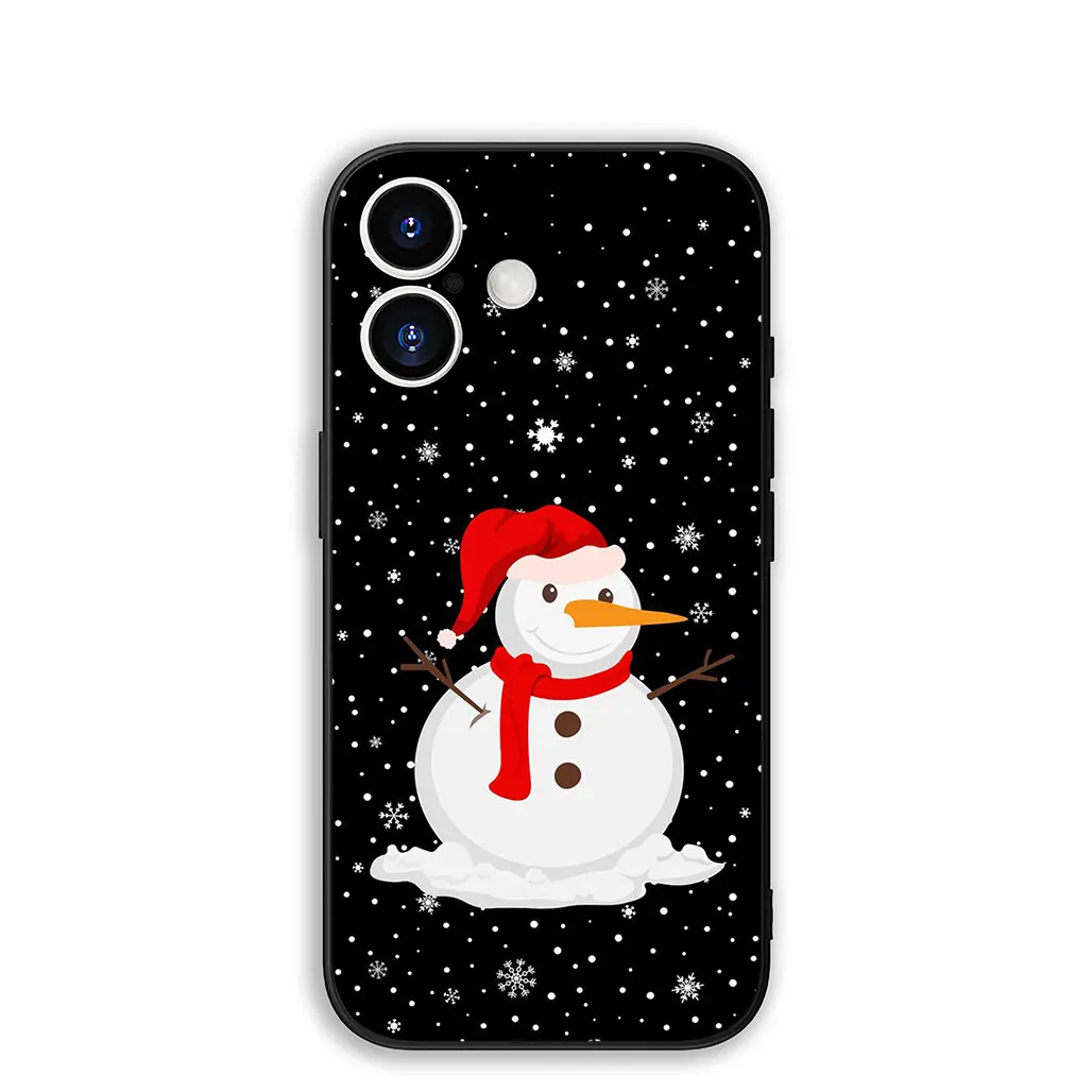 Festive Holiday Snowman & Christmas Tree Themed Phone Cover Case