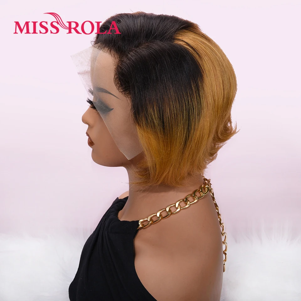 Miss Rola Pixie Cut 13x4 kurze Perücken Spitze Front Echthaar Perücken Remy Natural Wave Perücken vor gezupft 180% Dichte – Detail 10