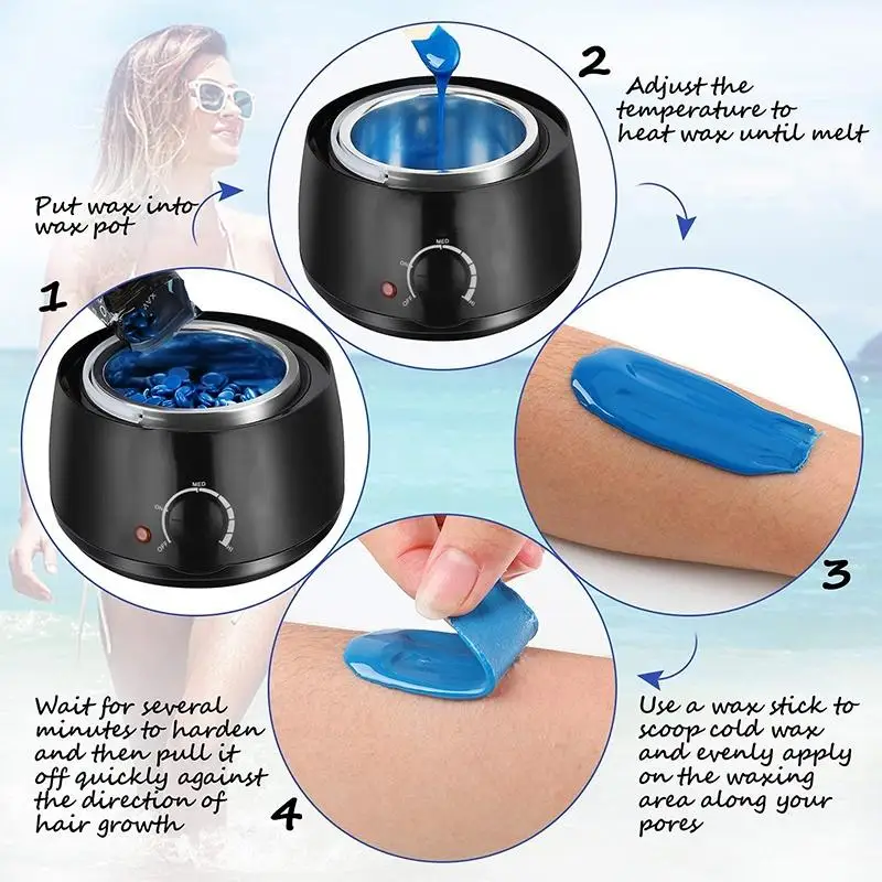 Hard Wax Beads 3.5 Oz 100g Hair Removal 10 Sticks Brazilian Waxing Bikini Face Eyebrow Chest Legs Armpit Women Men hair removal wax