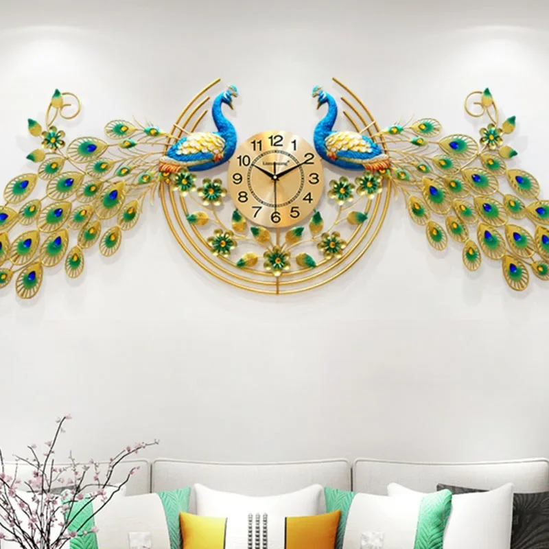 

Creative Peacock Wall Clocks Silent Luxury 3d Large Modern Aesthetic Wall Watch Xenomorph Living Room Duvar Saati Home Design