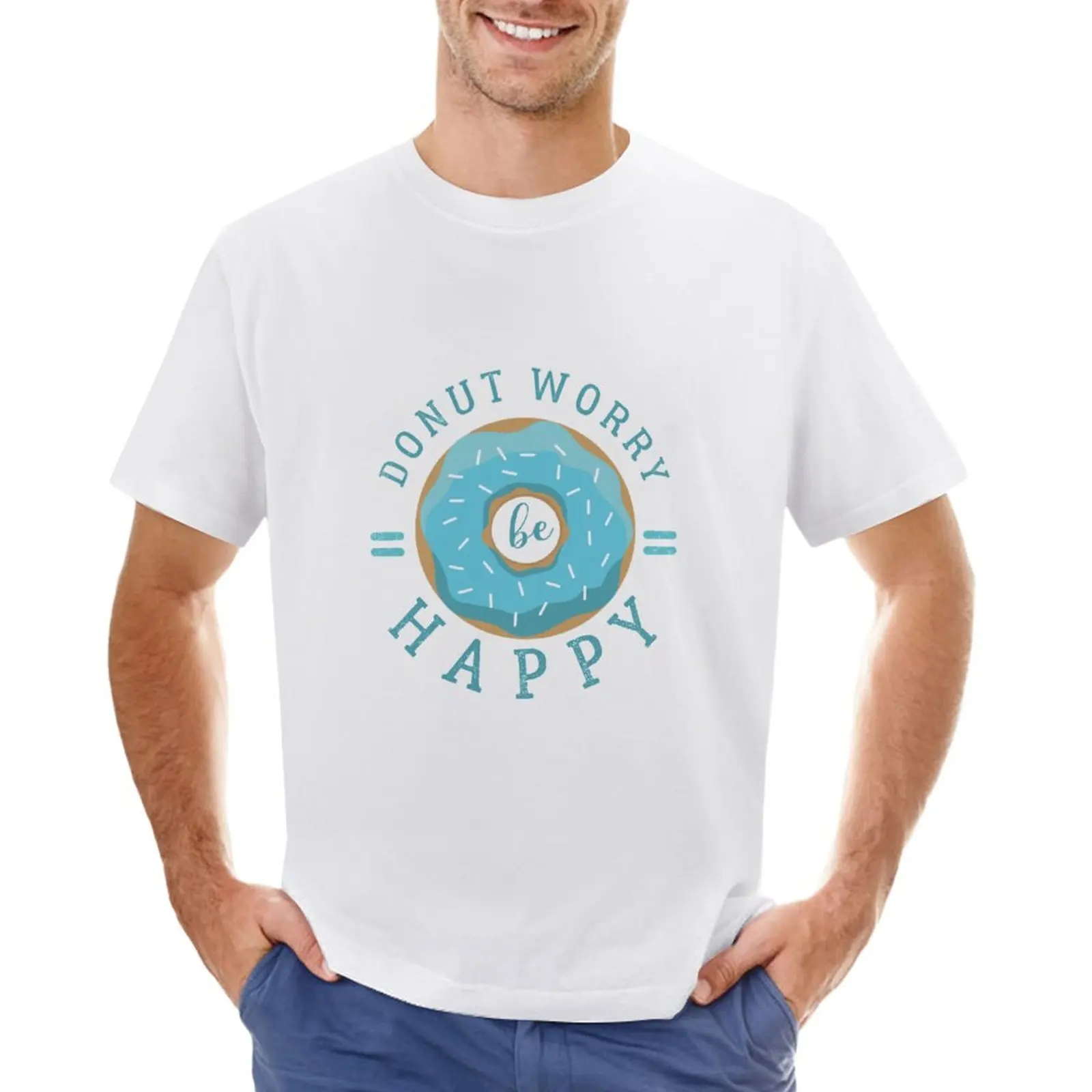 

Donut Worry Be Happy T-Shirt Short sleeve tee new edition tees animal prinfor boys t shirts for men pack