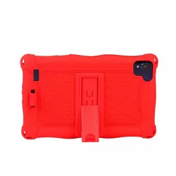 Enhanced 8 Silicon Tablet Case - Durable Back Shell Cover (Red NO stylus)