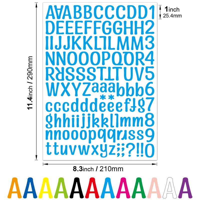 Colorful English Letters Alphabet Number Scrapbooking Stickers 1pcs
