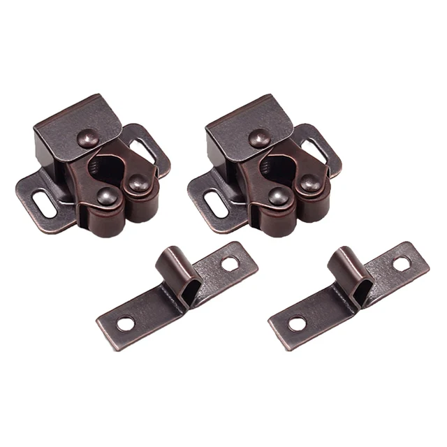 Angoily 12Pcs Stainless Steel Cabinet Door Catch – Double Ball Roller Latch For Cupboard, Drawer, Kitchen
