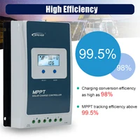 Contrôleur de Charge solaire MPPT 40A, tension de batterie 12V 24V, panneau solaire maximum, régulateur EPEVER 100V avec moniteur de données MT52 2