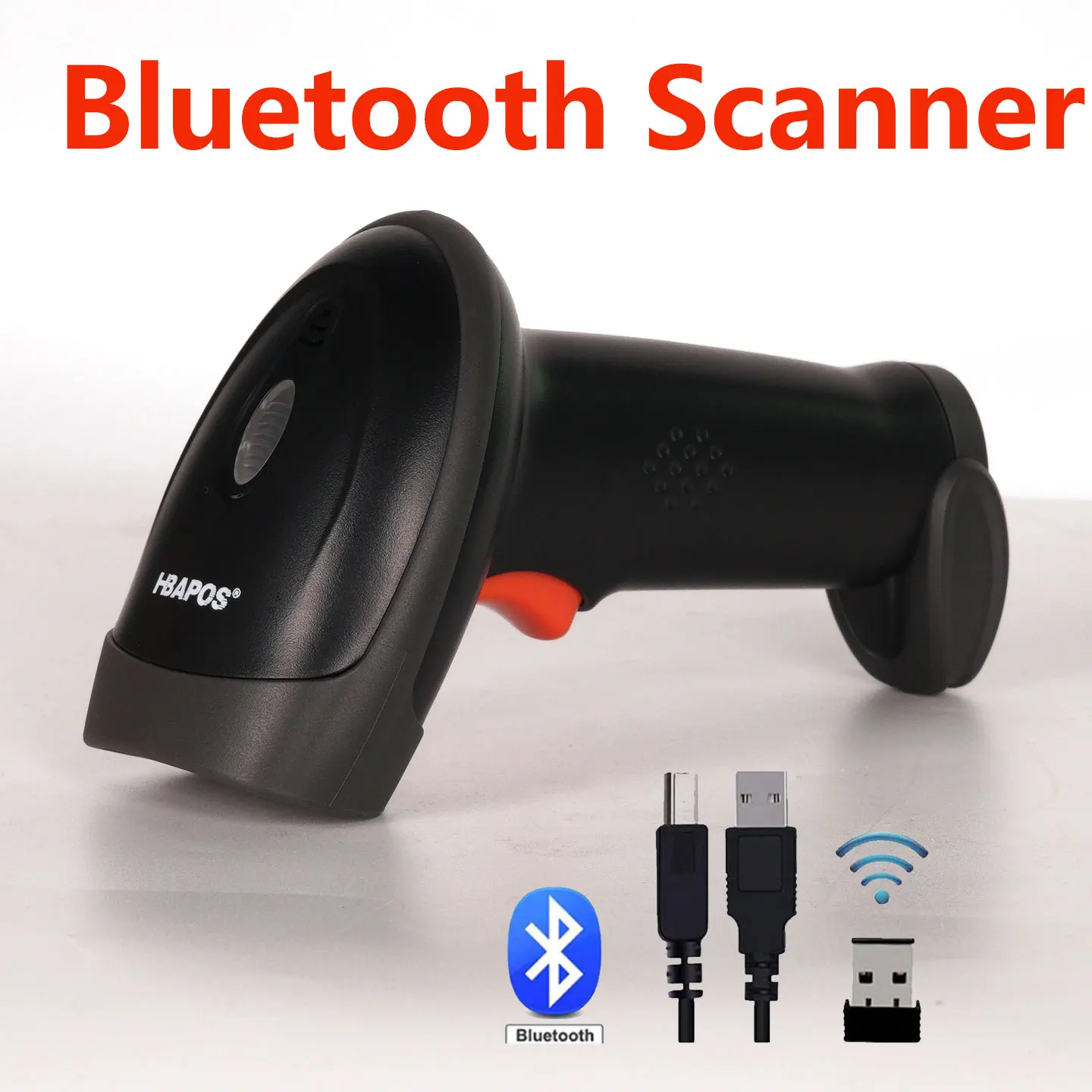 Wireless 1D 2D Barcode Scanner QR Code High-speed Global Exposure PDF417 Data Matrix UPC Reader For Store Payment