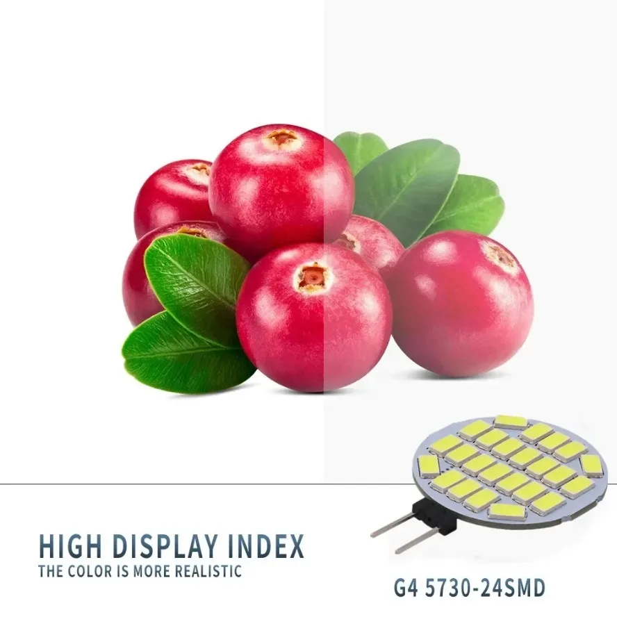HZZKZZ 12V 24V AC 3W G4 LED 램프 RV 조명은 25W 할로겐 전구를 대체합니다. 350LM 24leds 5730smd 깜박임 없음 범위 후드 보트 라이트