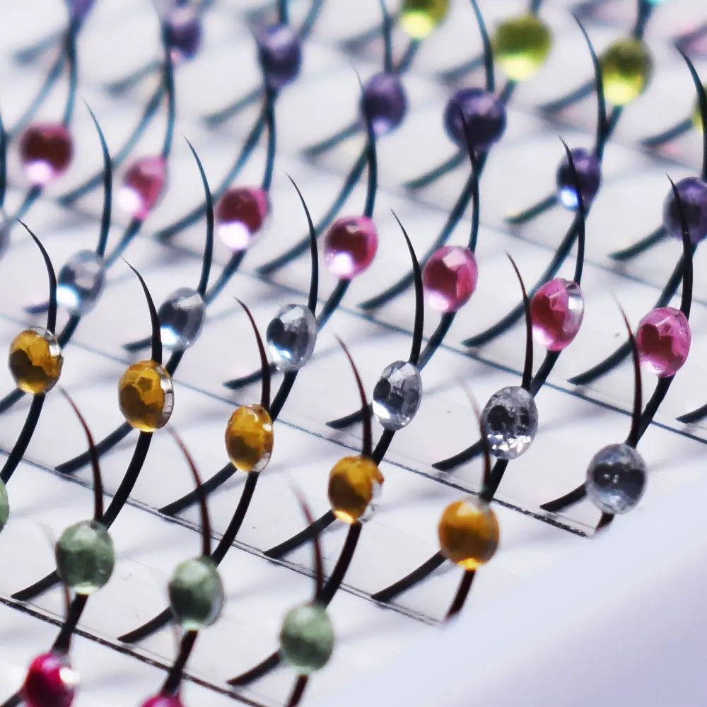 Blended Color Flash Eyelash Extension Shiny Colorful False Eyelash Embedding Diamond Drama Stage Eyelash Makeup Supplies