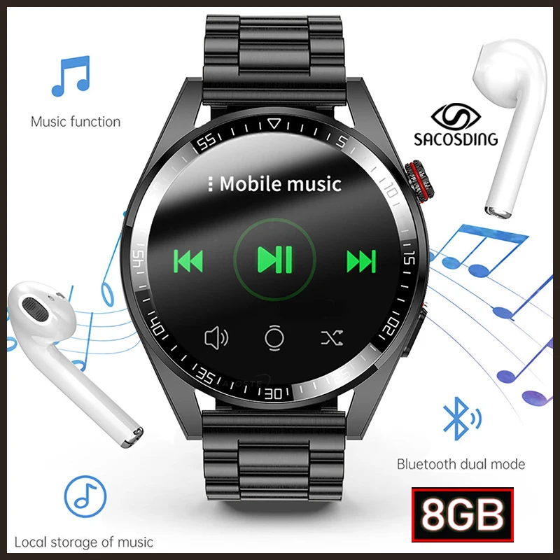 SACOSDING Ʈ ġ  ȭ 454*454 AMOLED ũ  Ʈ ġ es  ڵ  8 ⰡƮ   Smartwatch