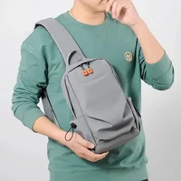 New Men's And Children's Chest Bag Waterproof Trend Simple Usb Charging Solid Color Multifunctional Messenger Bag Shoulder Bag 3