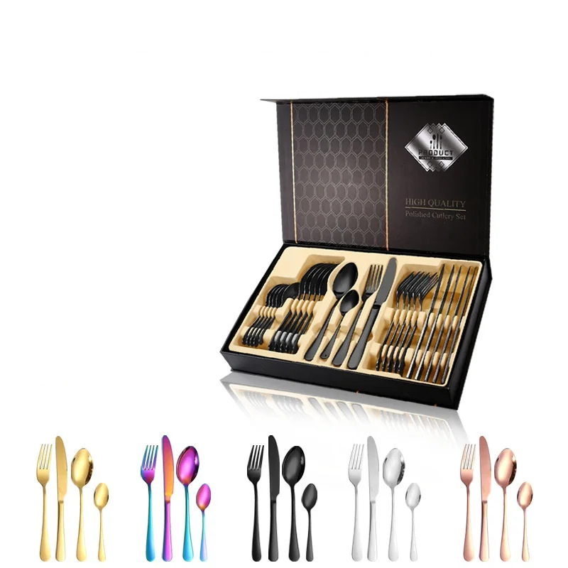 Gold Stainless Steel Cutlery Set for Restaurant and Home