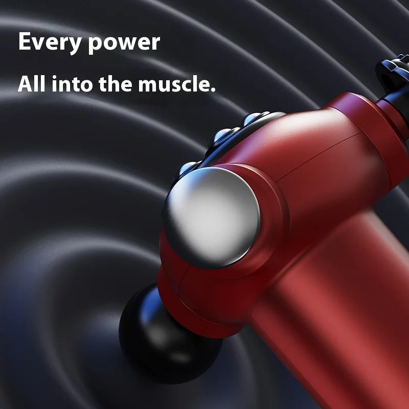 Three Heads High Frequency Electric Massage Gun Magnetic Bead Abdominal Massager Muscle Relax Whole Body Muscle Mini Massage Gun