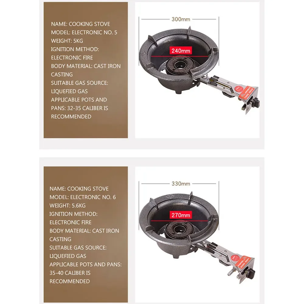 Direct Injection Fierce Stove Natural Gas Stove Hotel Special Desktop Liquefied Gas Cast Iron Fierce Fire 6