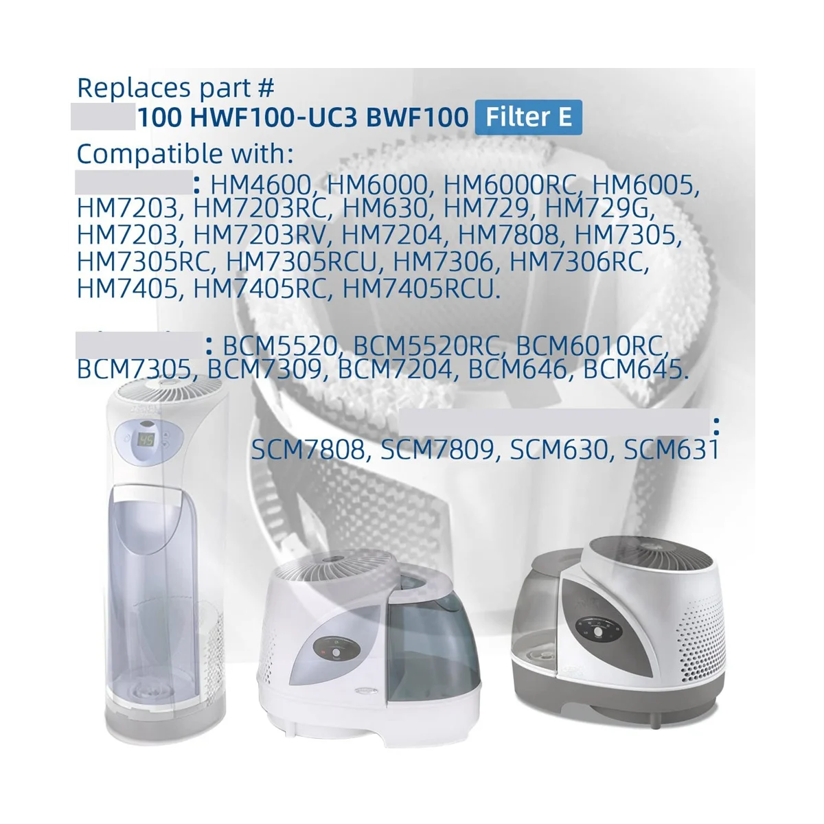HWF100HumidifierWickFilterEReplacementsforHolmesHWF100UC3