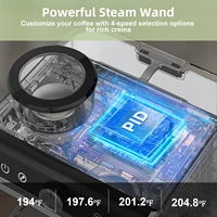 Espresso Coffee Machine,with 20 Bar Semi-Automatic,Grinder, Milk Frother Steamer Wand, 2.8 L Water Tank, PID Temperature Control 2