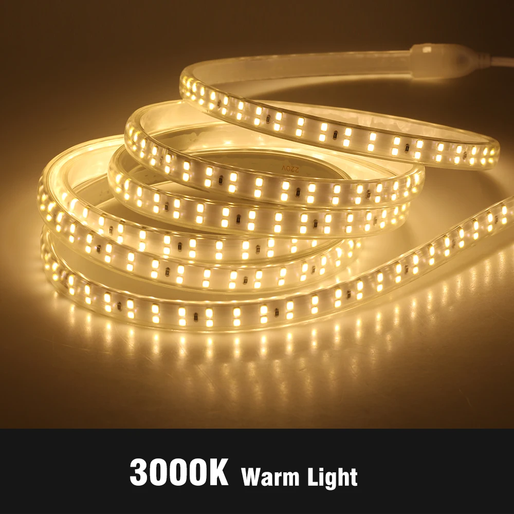 220V LED Strip 2835 High Safety High Brightness 180LEDs/m3000K 4000K 6000K  Flexible LED Light Outdoor Waterproof LED Strip Light - AliExpress