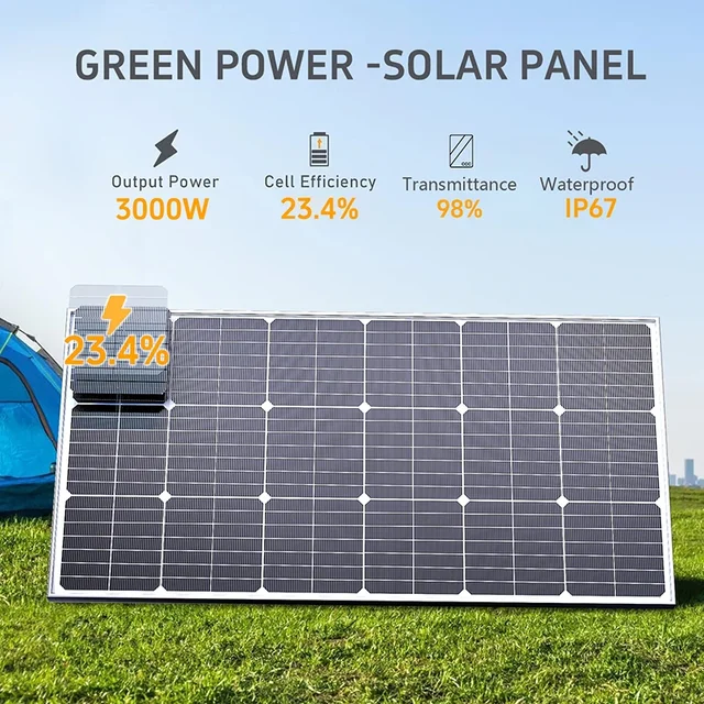 3000W Solar Panel High Efficiency Solar Cell Portable Power Bank Flexible Charging Outdoor Solar Cells For Home Camping 2