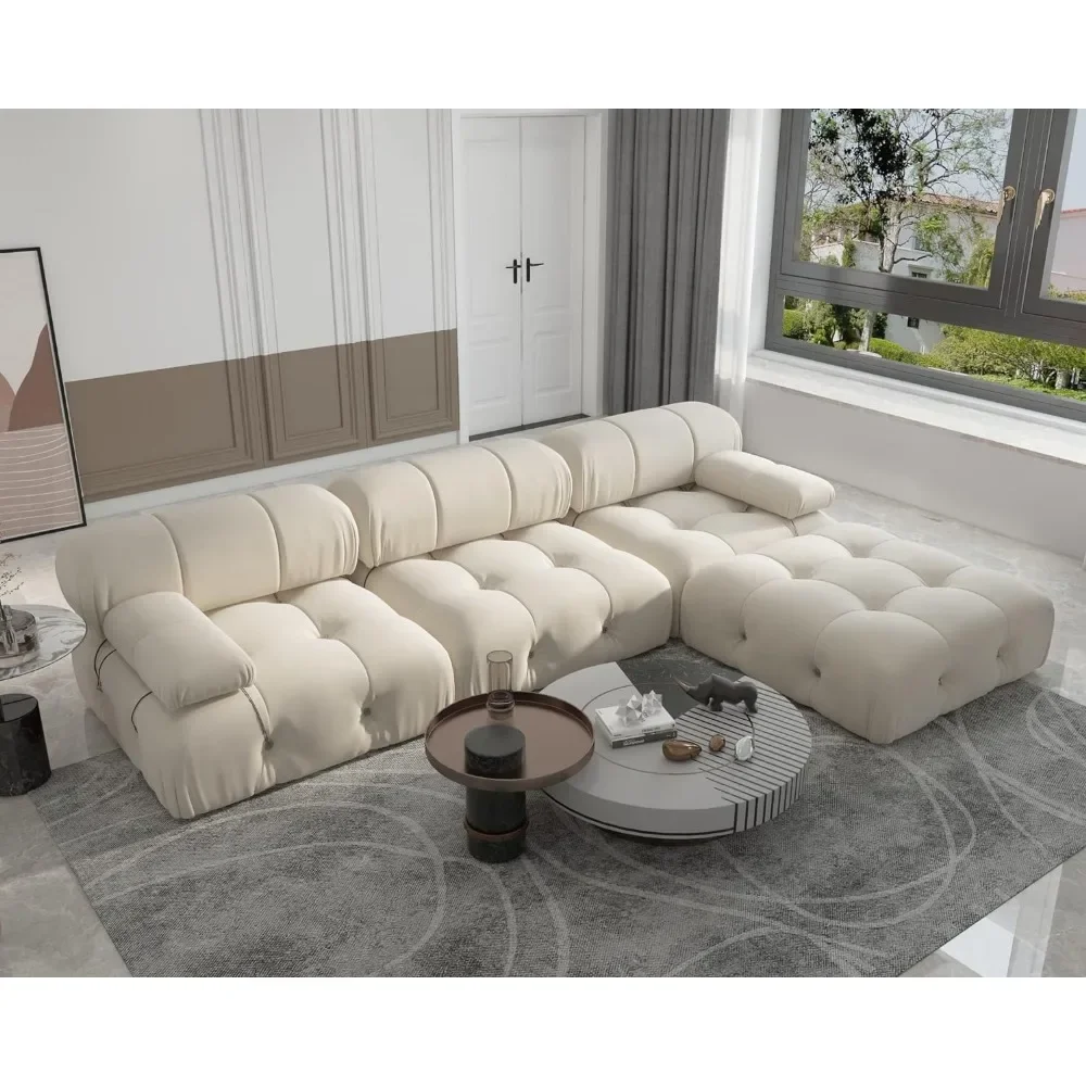 living room sofas Sectional Sofa, Modular Sectional Couch with Ottomans- L Shaped Couch for Living Room, 4 Seater Sofa Sets,104"