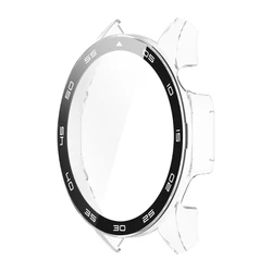 Shockproof Tempered Glass Screen Protector Case for Smartwatch - Full Coverage Protective Frame (Clear)