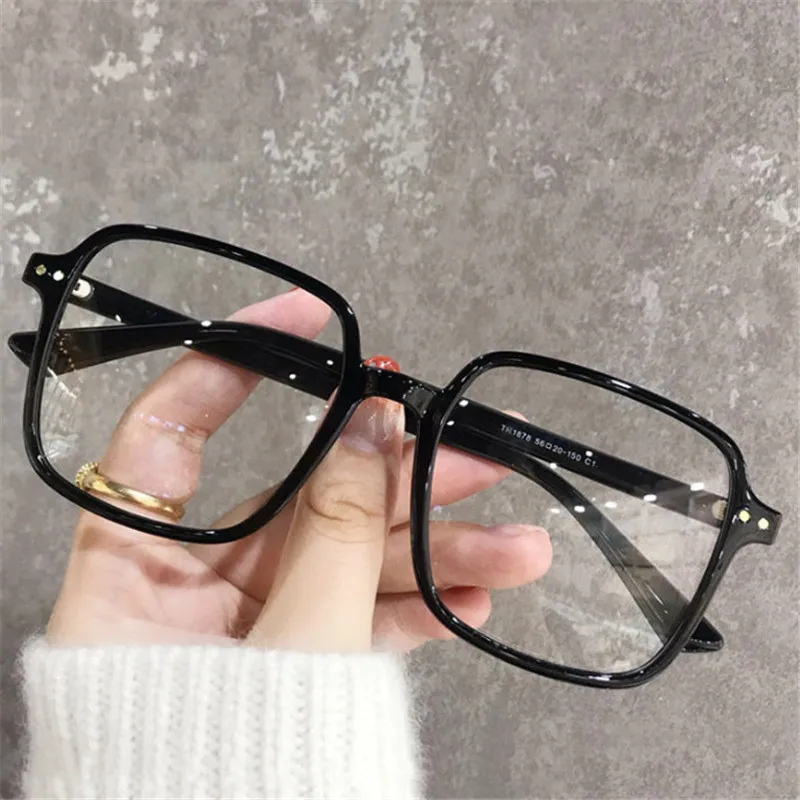 Zilead Oversized Myopia Eyeglasses Vintage Unisex Transparent Frame Eyewear Anti-Blue Light Glasses Ladies Myopia Glasses 0 -5.0
