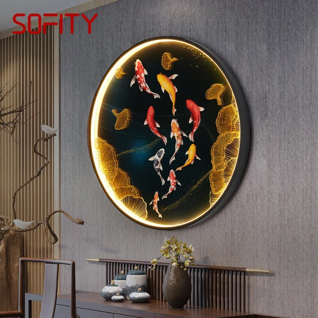 Chinese Wall LED Imagem Moderna, Criativa Paisagem Mural, LED Sconce, Sala  Decoração, Estudo Lâmpada - AliExpress