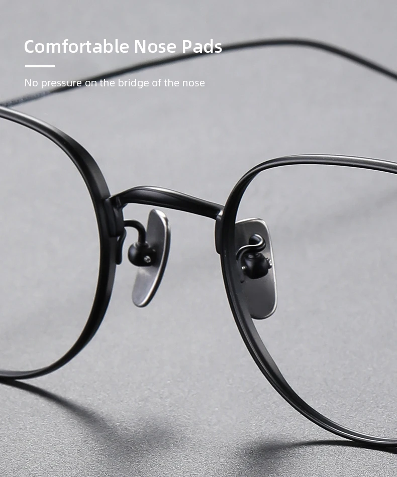 CLLOIO Reines Titan Ultraleichte Lesebrille Retro Runde Myopie Hyperopie Brille Anti Blau Licht Rezept Brillen 80803 – Detail 9