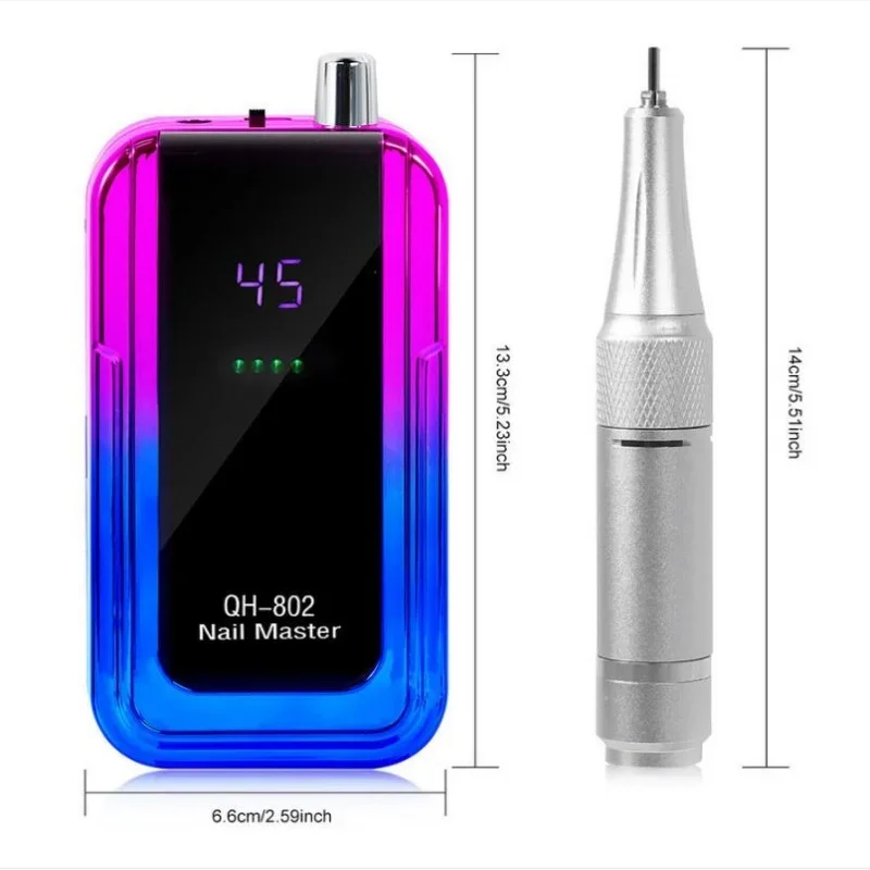 Electric nail drill Electric nail grinder 45000RPM Rechargeable Electric Nail Drill Machine USB Connector Nail Polish Remover Drill Set Manicure Sander Low Noise