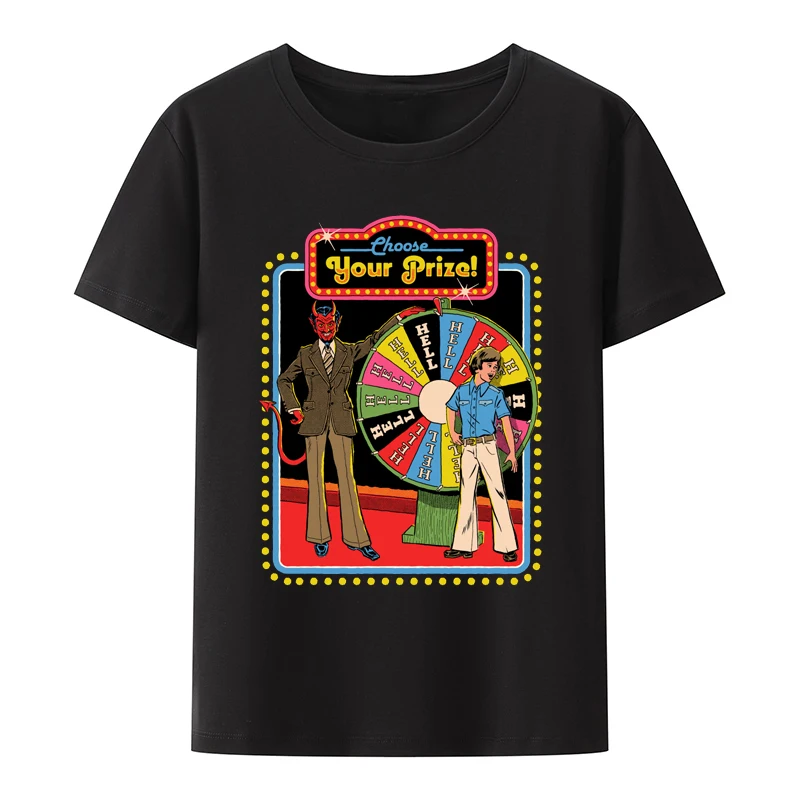 

Choose Your Prize Cotton T-shirts Hell Supernatural Theme Graphic Tshirts Men Clothing Camiseta Hombre Novelty Printed Tee Tops