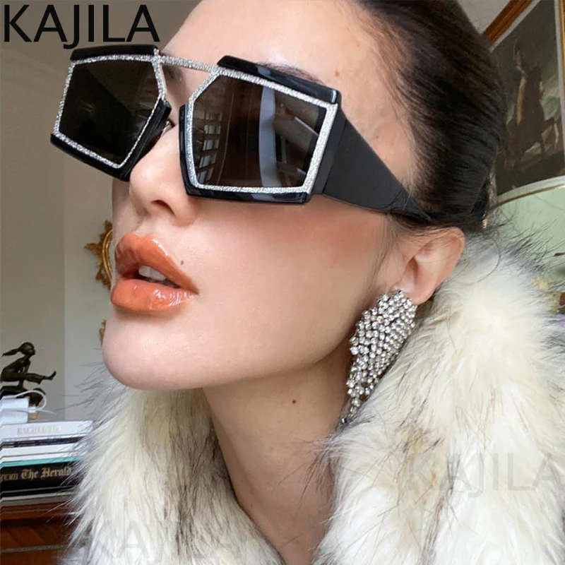 

Oversized Y2K Punk Square Sunglasses Women 2024 Luxury Brand Retro Steampunk Sun Glasses For Ladies Wrap Around Eyewear Goggle