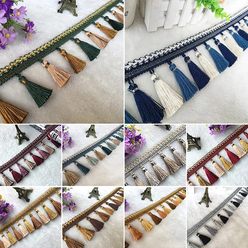 European Style Curtain Tassel Lace Trims Fabric Diy Sewing Accessories Fringe Sofa Upholstery Decor Material Craft 1/2/3 Meter