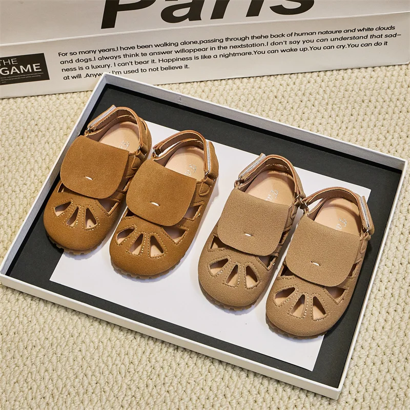 Suede Leather Kids Sandals for Summer