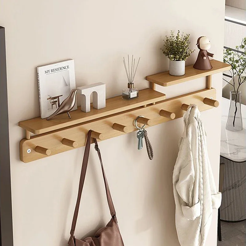 Wall Mounted Coat Racks Entrance Hall Clothes Storage Rack Stand Interior Hallway Clothing Organizer Hanger with Storage Shelf 2