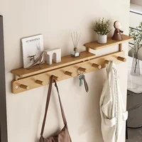 Wall Mounted Coat Racks Entrance Hall Clothes Storage Rack Stand Interior Hallway Clothing Organizer Hanger with Storage Shelf 2