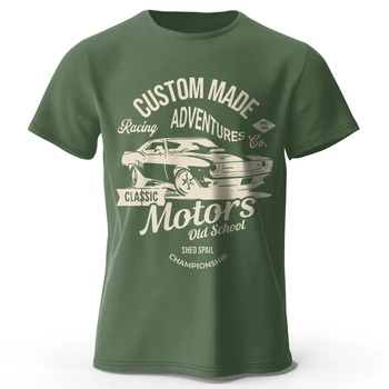 T-shirt stampata Motors da uomo 100% cotone T-shirt grafiche vintage oversize Old School per uomo donna top estivi