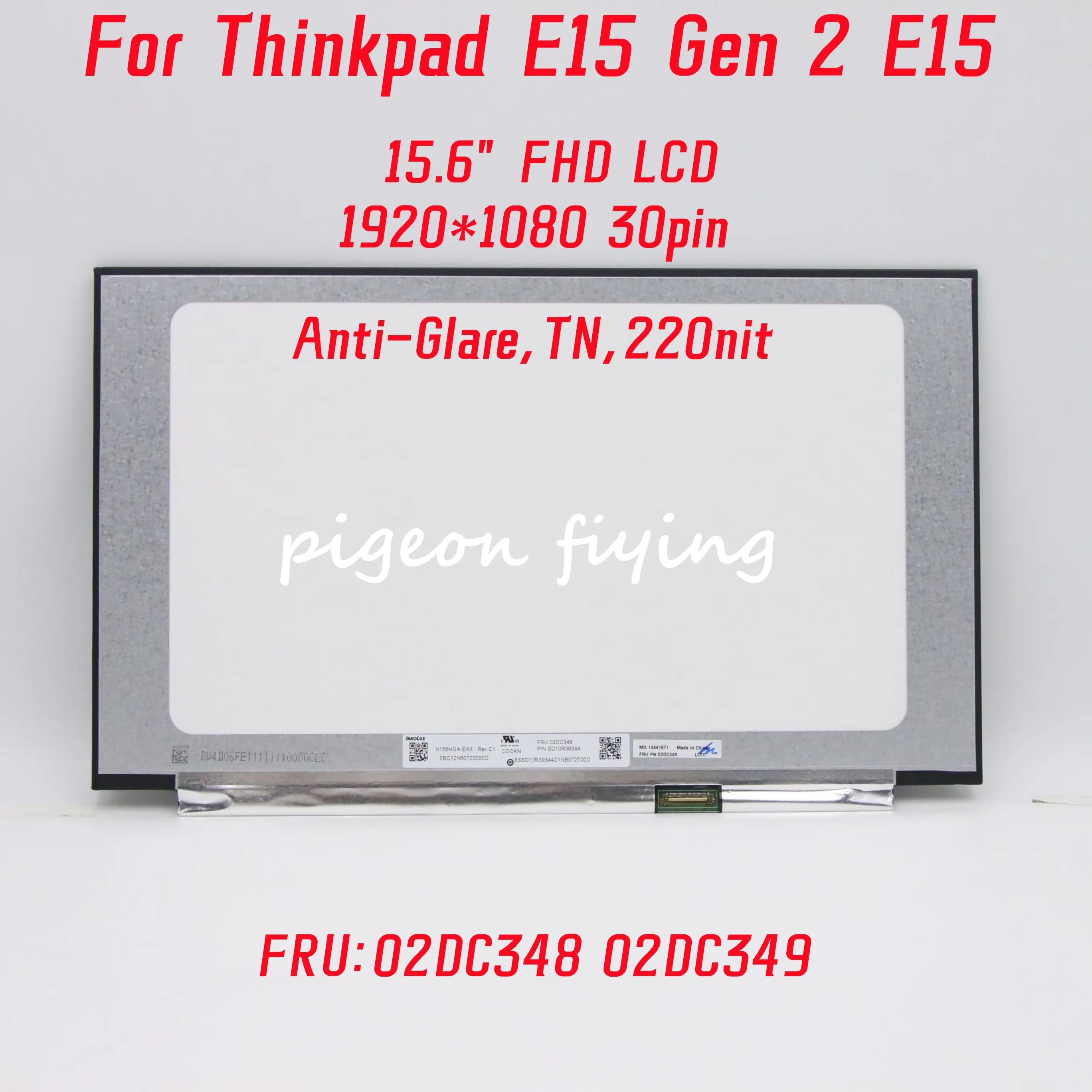Per Lenovo Thinkpad E15 Gen 2 E15 Laptop Tn Screen 1920*1080 Uhd Ips 15.6 "Fhd Lcd Nt156Fhm-N61 Fru:02 Dc348 02 Dc349 02 Dc347