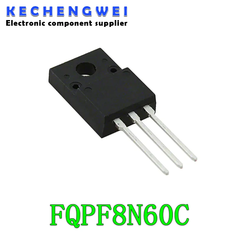 10pcs Fqpf8n60c 8n60c 8n60 600v 8a Mosfet N-channel Transistor To-220f ...