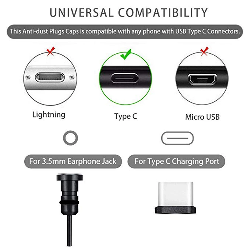 Type C Plug Dust Plug 3.5mm Earphone Jack Sim Card USB Type-C Anti Dust Plug For Samsung S24 Huawei Honor Xiaomi Redmi Oneplus