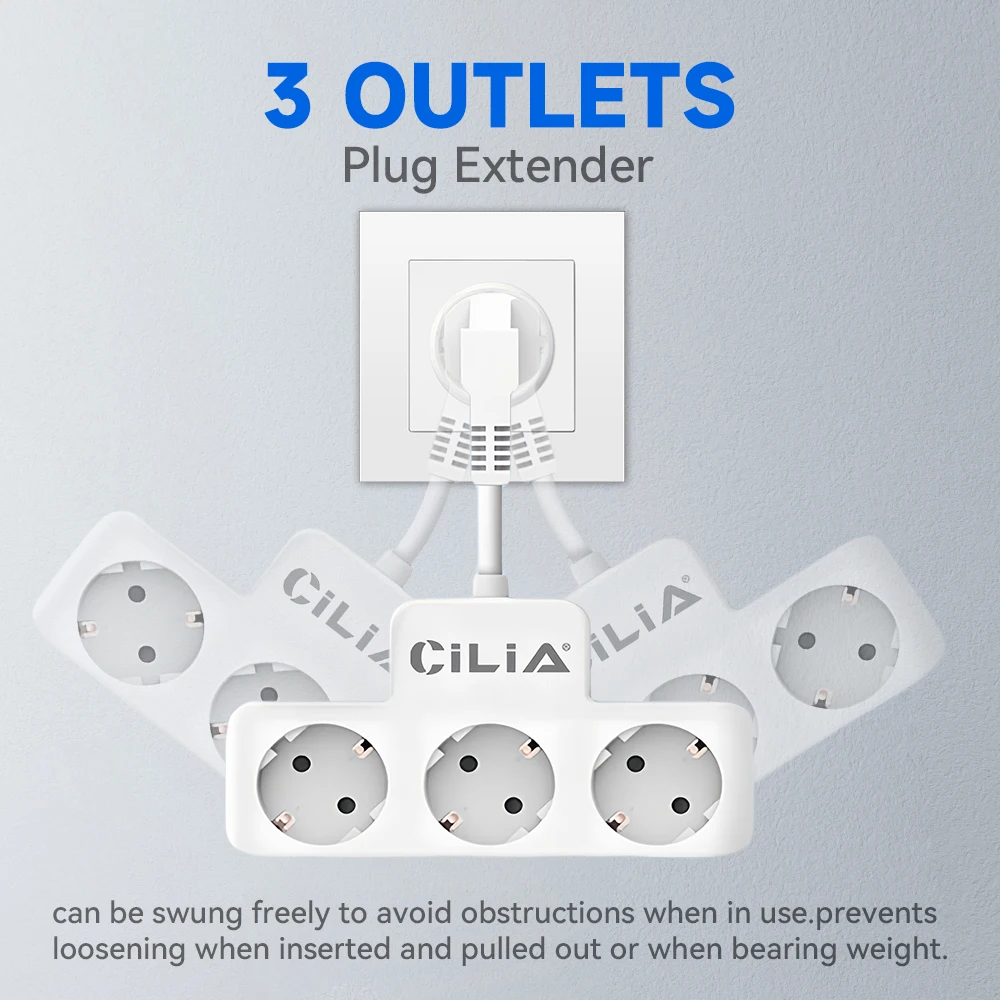 Compact Euro Wall Plug with Multiple Charging Ports - Available in Black or White