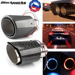Universal Car Modified Exhaust Muffler Tip Pipe LED  Red/Blue Light Outlet Exhaust Pipe Tail Throat Silencer Turbo Sport