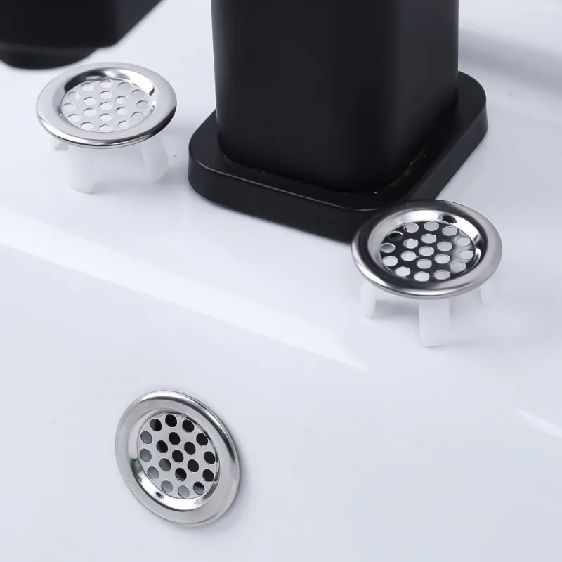 Sink Overflow Ring Stainless Steel Drain Cover Replacement Bathroom Kitchen Sink Wash Basin Overflow Cover Round Caps 10/1Pcs